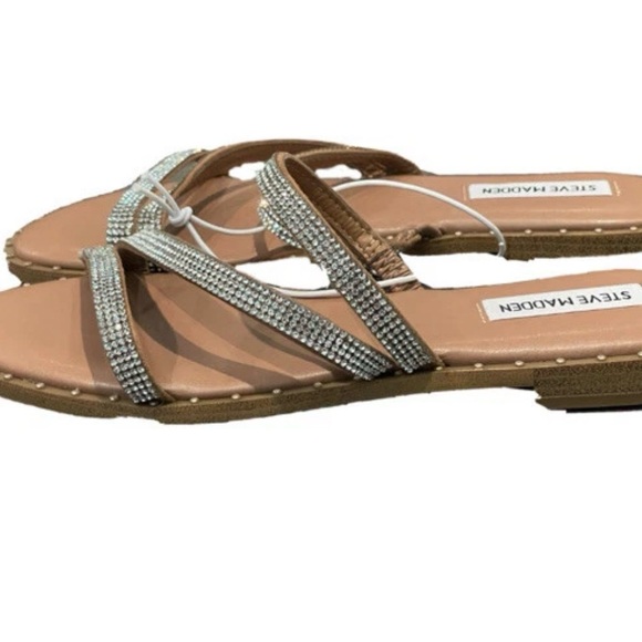 Steve Madden Studded Rhinestone Sandals Size 8 - Picture 2 of 3